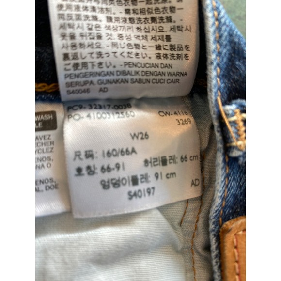 Levi’s 501 shorts cut offs blue jean denim button fly 100% cotton size w26 - Picture 8 of 9